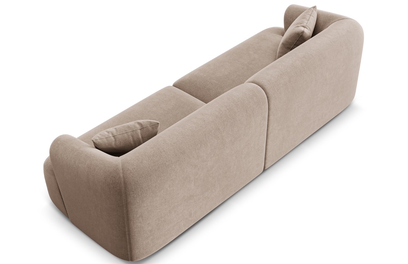 Cosmopolitan Design Béžová sametová čtyřmístná pohovka Campi 255 cm