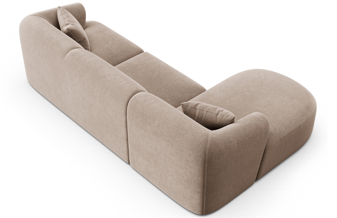 Cosmopolitan Design Béžová sametová rohová pohovka Campi 256 cm