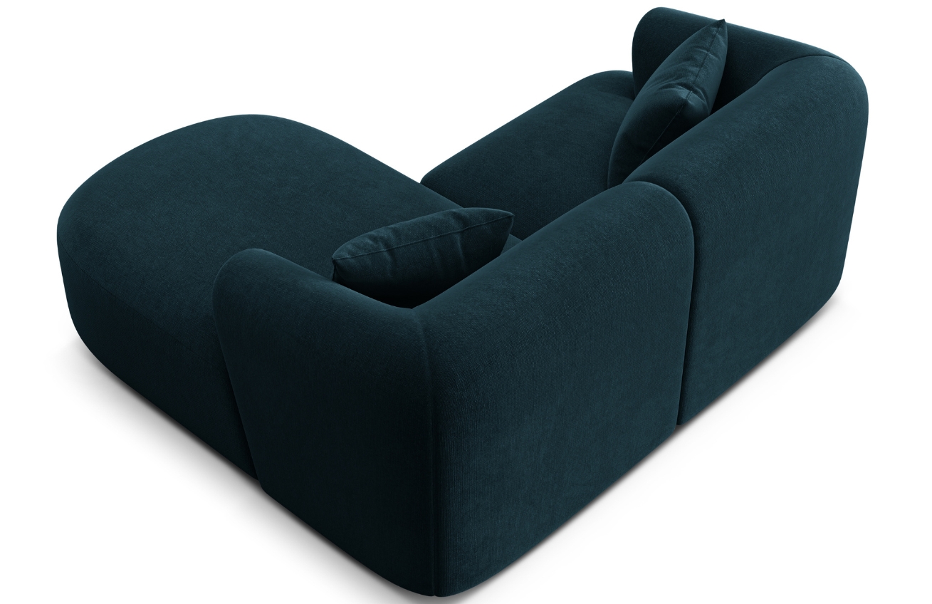 Cosmopolitan Design Petrolejově modrá sametová rohová pohovka Campi 180 cm