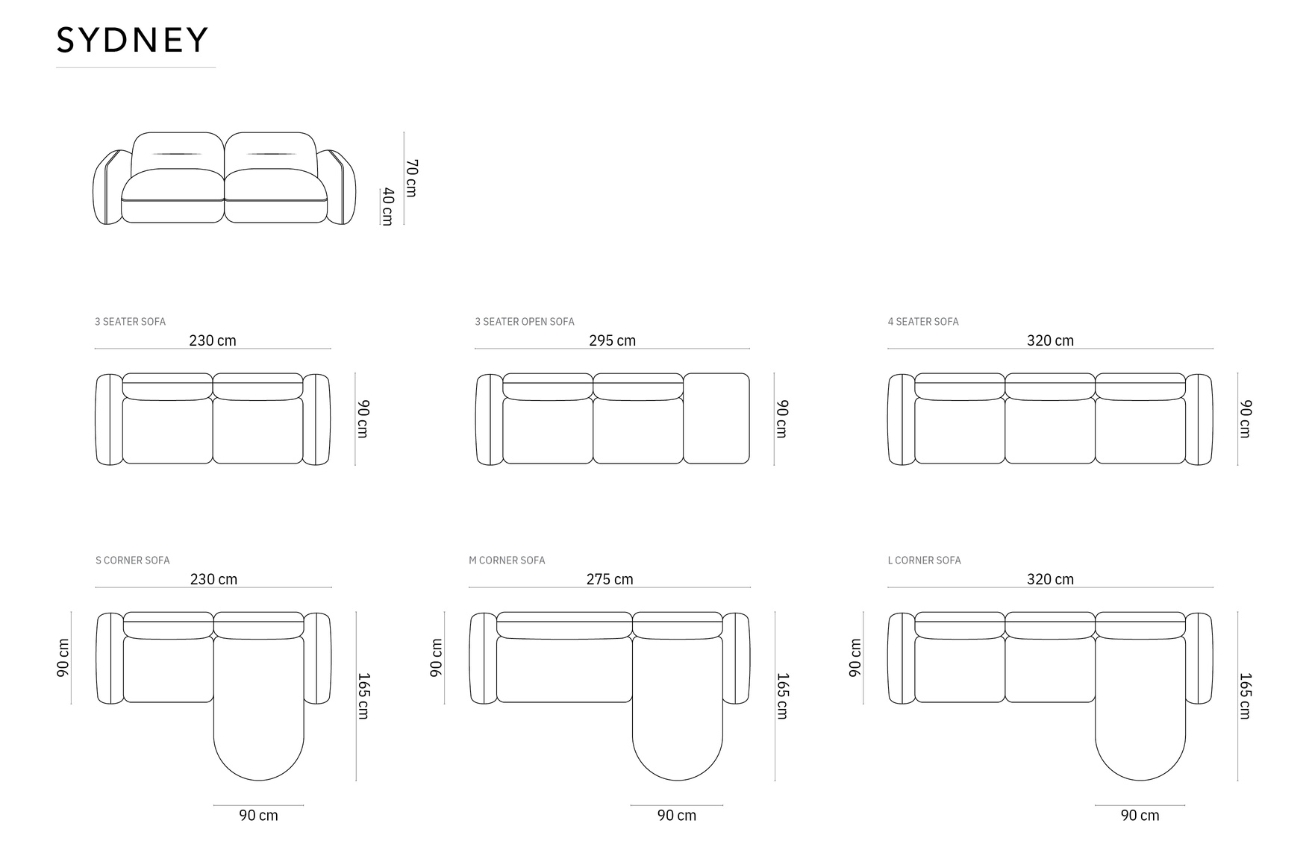 Cosmopolitan Design Pískově hnědá sametová čtyřmístná pohovka Sydney 320 cm
