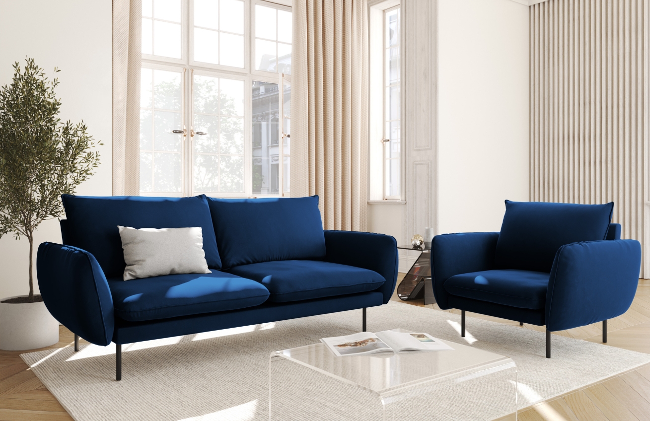 Cosmopolitan Design Sametová pohovka Vienna 160 cm