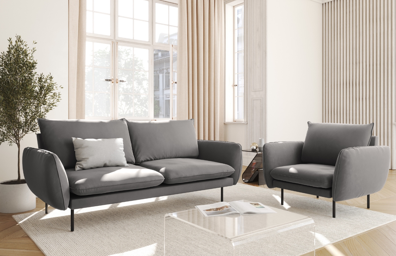 Cosmopolitan Design Sametová pohovka Vienna 160 cm