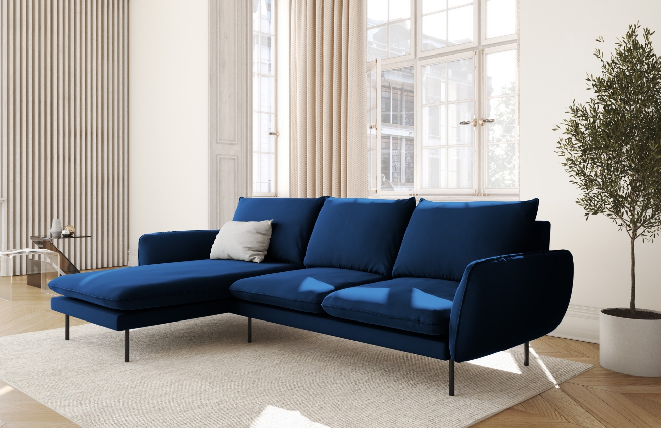 Cosmopolitan Design Sametová rohová pohovka Vienna 255 cm