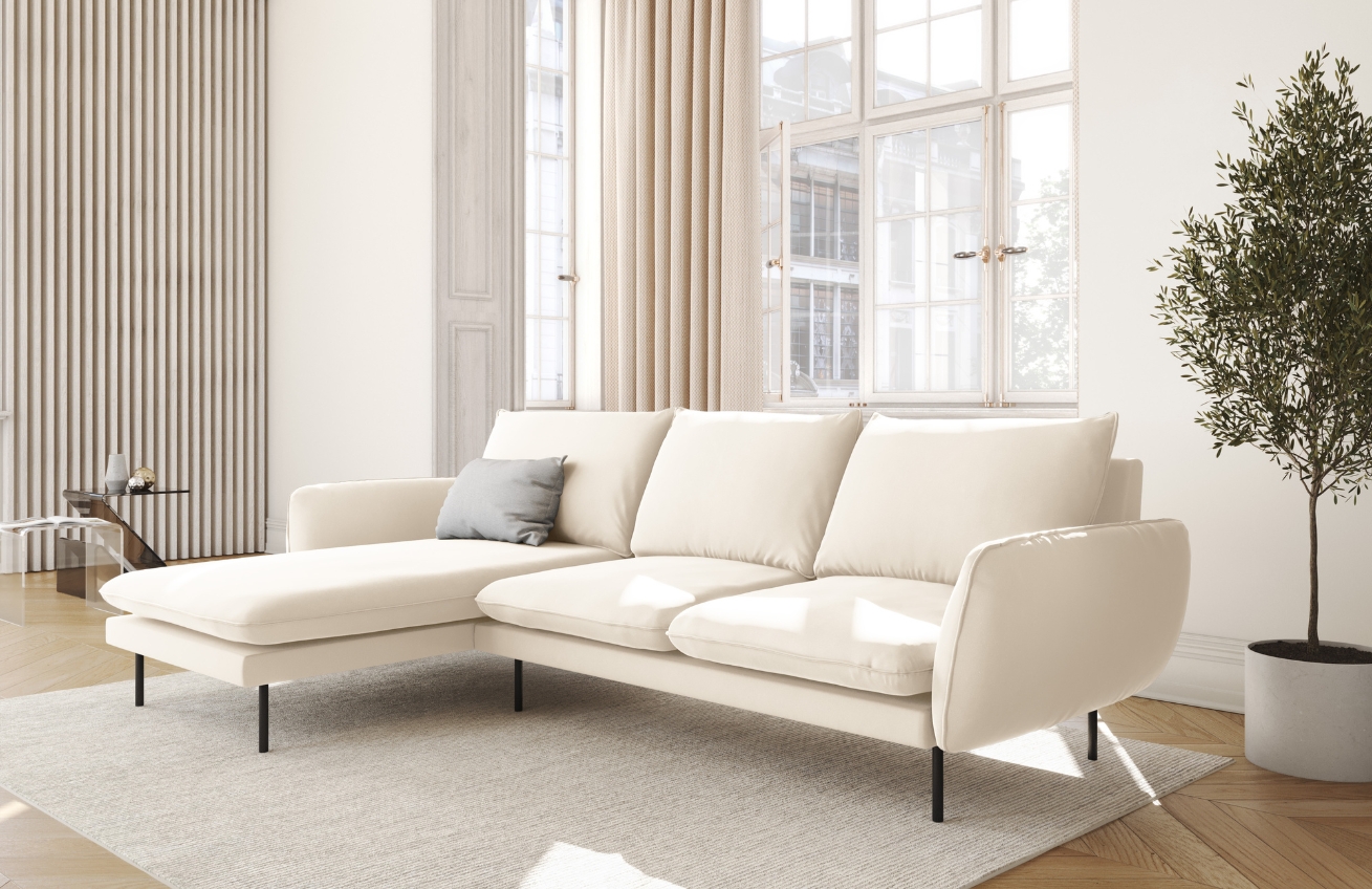 Cosmopolitan Design Sametová rohová pohovka Vienna 255 cm