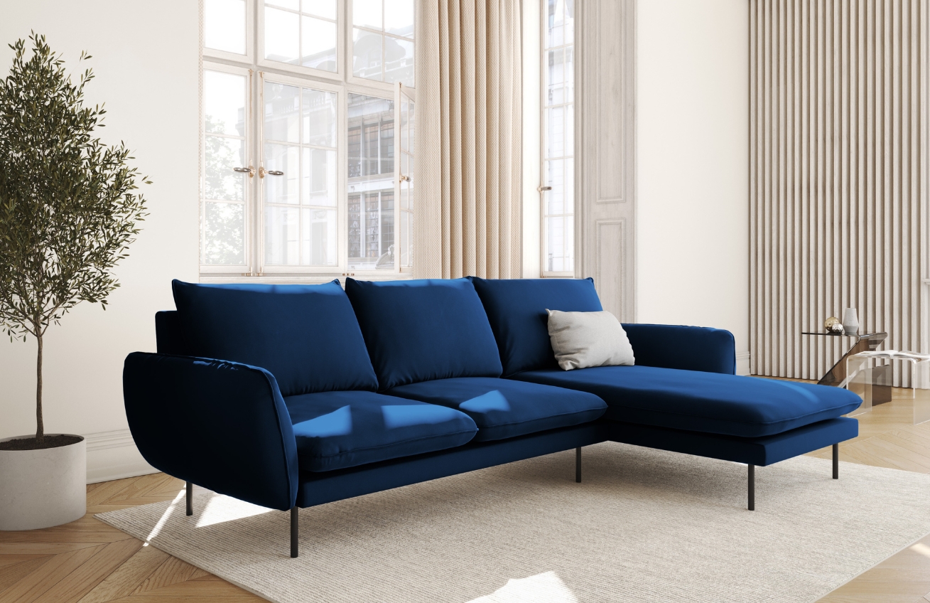 Cosmopolitan Design Sametová rohová pohovka Vienna 255 cm