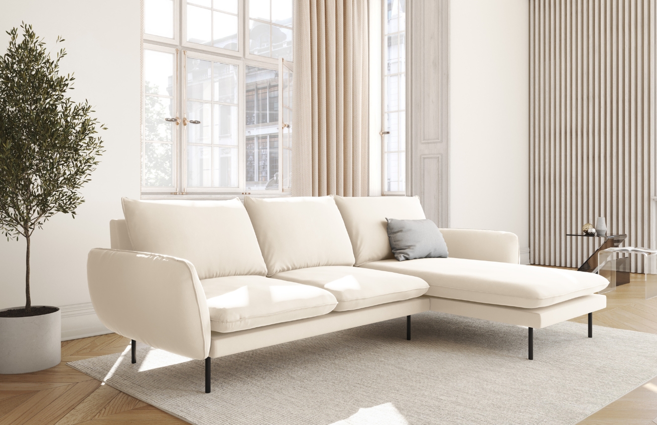 Cosmopolitan Design Sametová rohová pohovka Vienna 255 cm