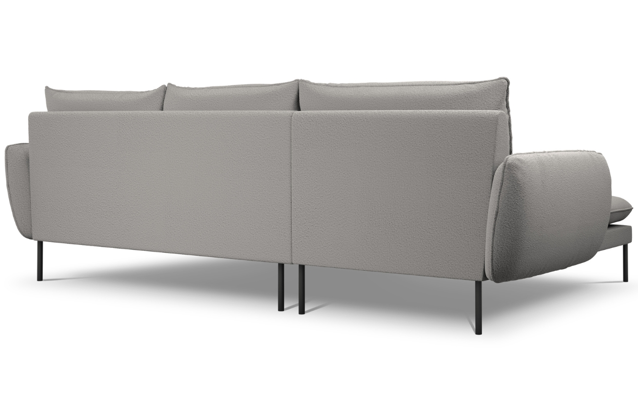 Cosmopolitan Design Šedá bouclé rohová pohovka Vienna 255 cm