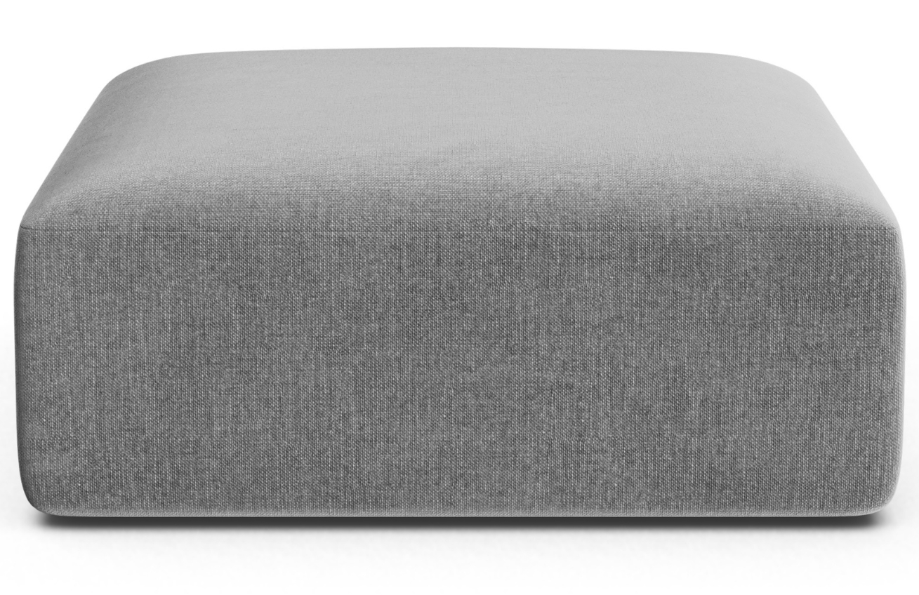 Cosmopolitan Design Šedá sametová podnožka Campi 90 x 90 cm