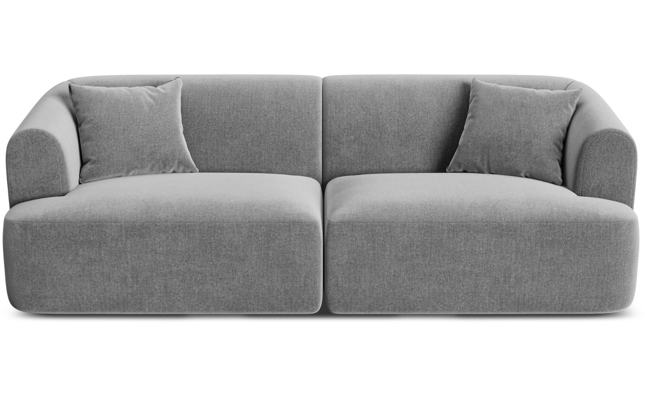 Cosmopolitan Design Šedá sametová trojmístná pohovka Campi 220 cm