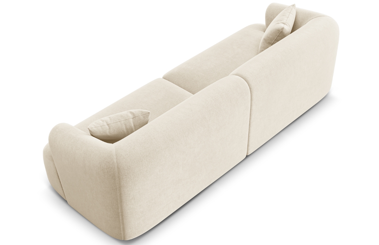 Cosmopolitan Design Světle béžová sametová čtyřmístná pohovka Campi 255 cm