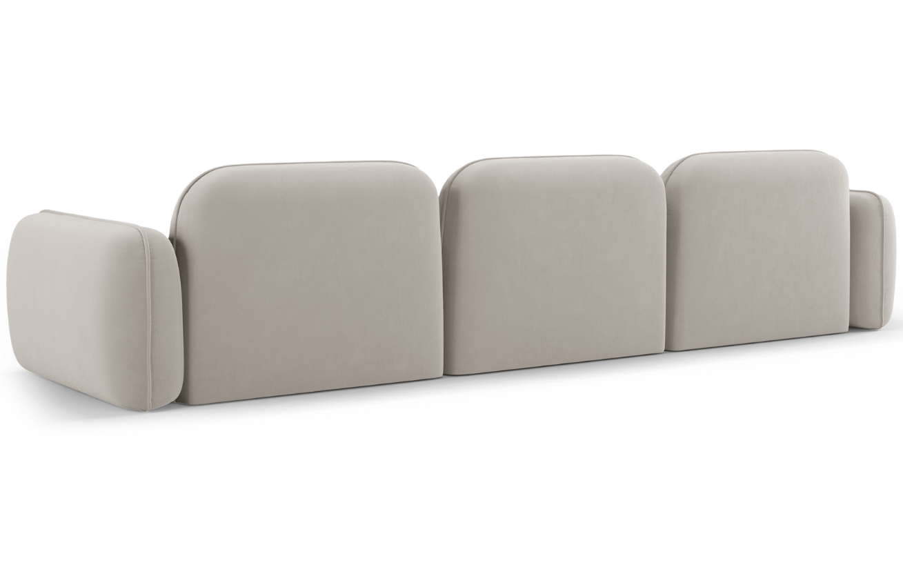 Cosmopolitan Design Světle béžová sametová čtyřmístná pohovka Sydney 320 cm