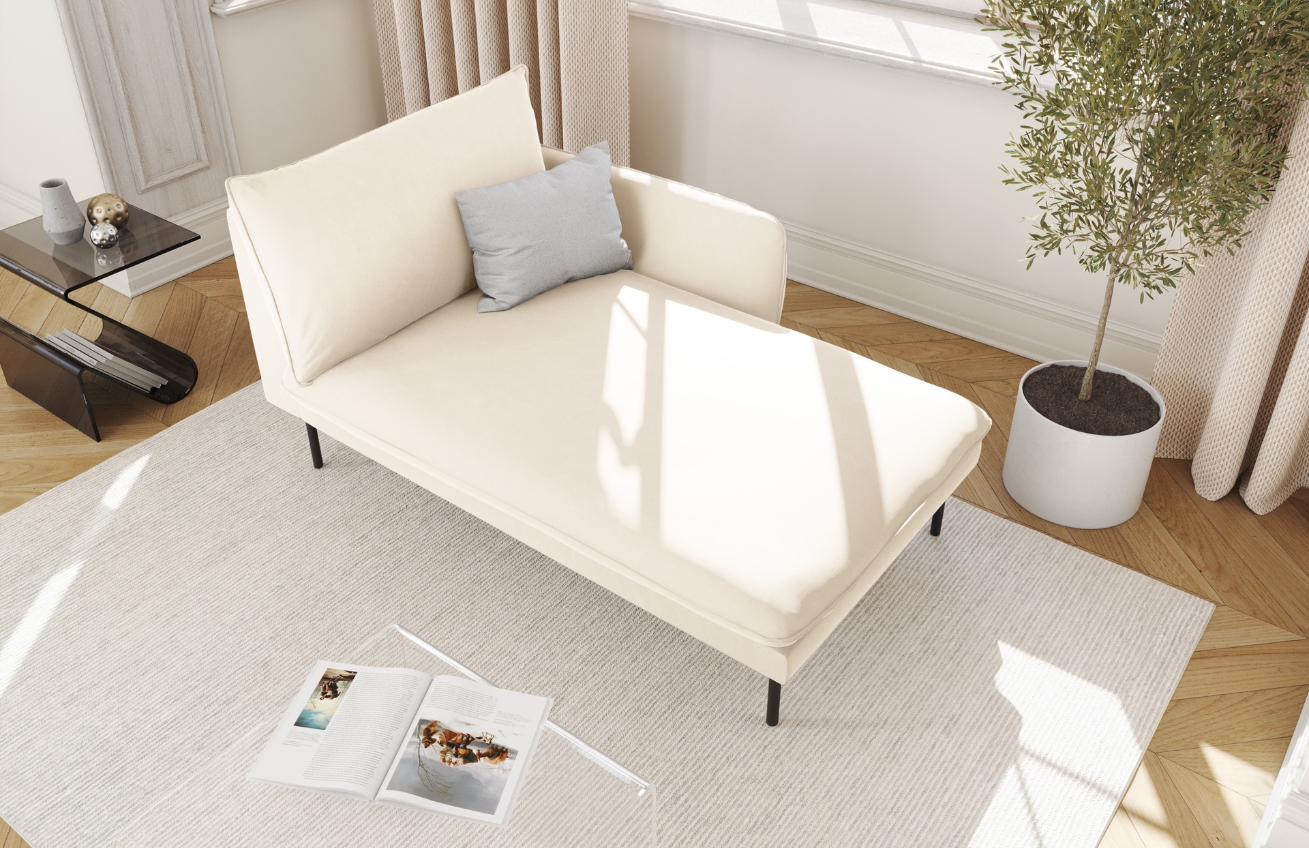 Cosmopolitan Design Světle béžová sametová lenoška Vienna 170 cm