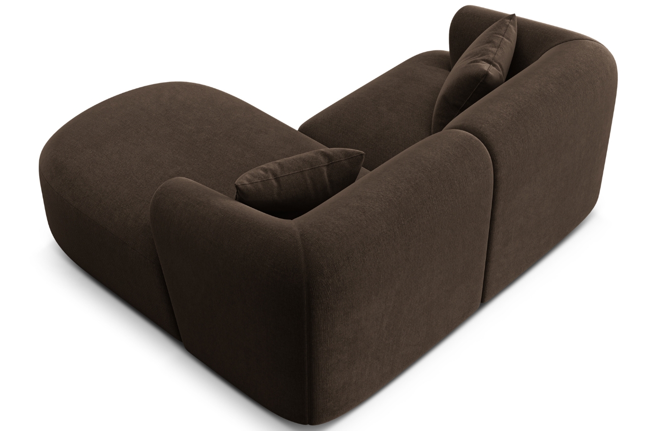Cosmopolitan Design Tmavě hnědá sametová rohová pohovka Campi 180 cm