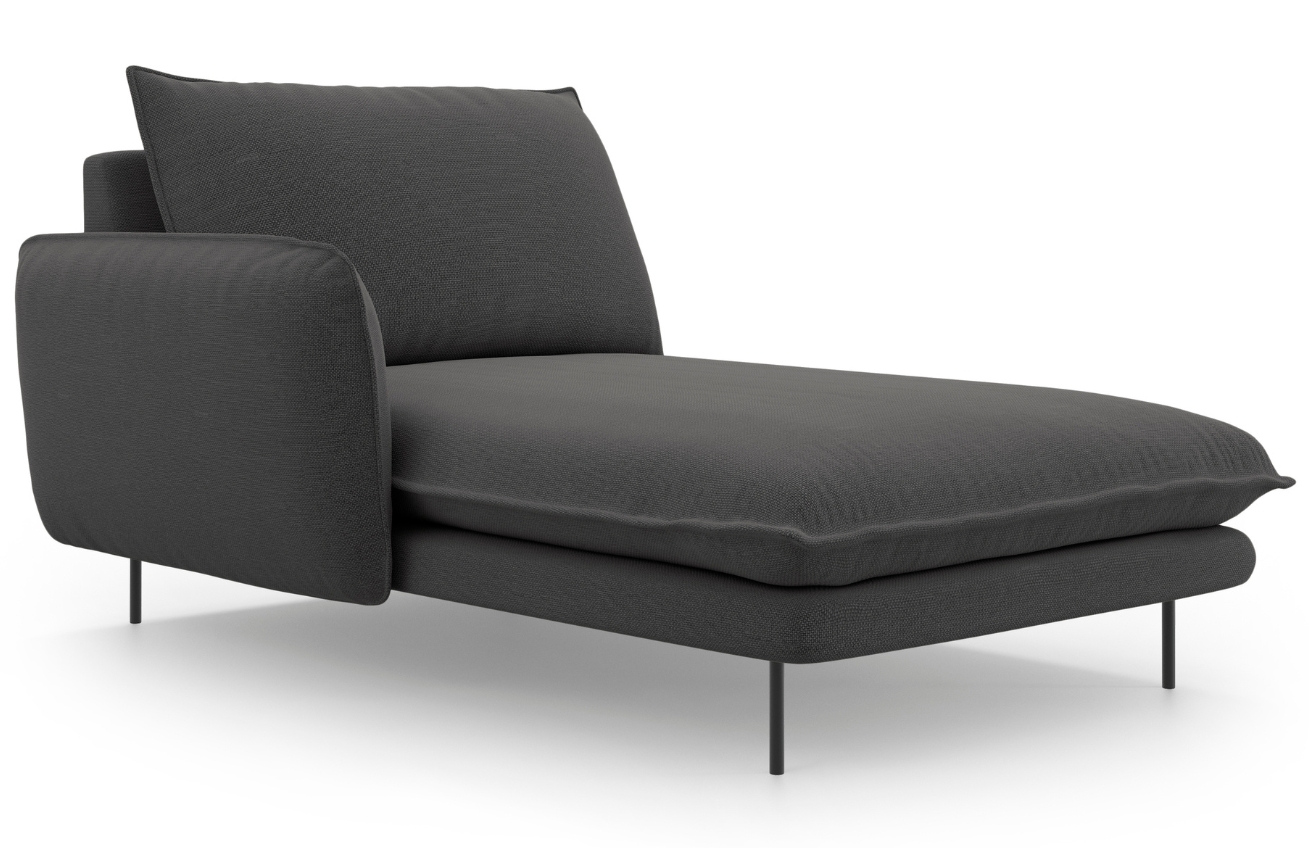 Cosmopolitan Design Tmavě šedá čalouněná lenoška Vienna 170 cm