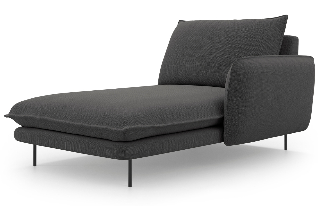 Cosmopolitan Design Tmavě šedá čalouněná lenoška Vienna 170 cm