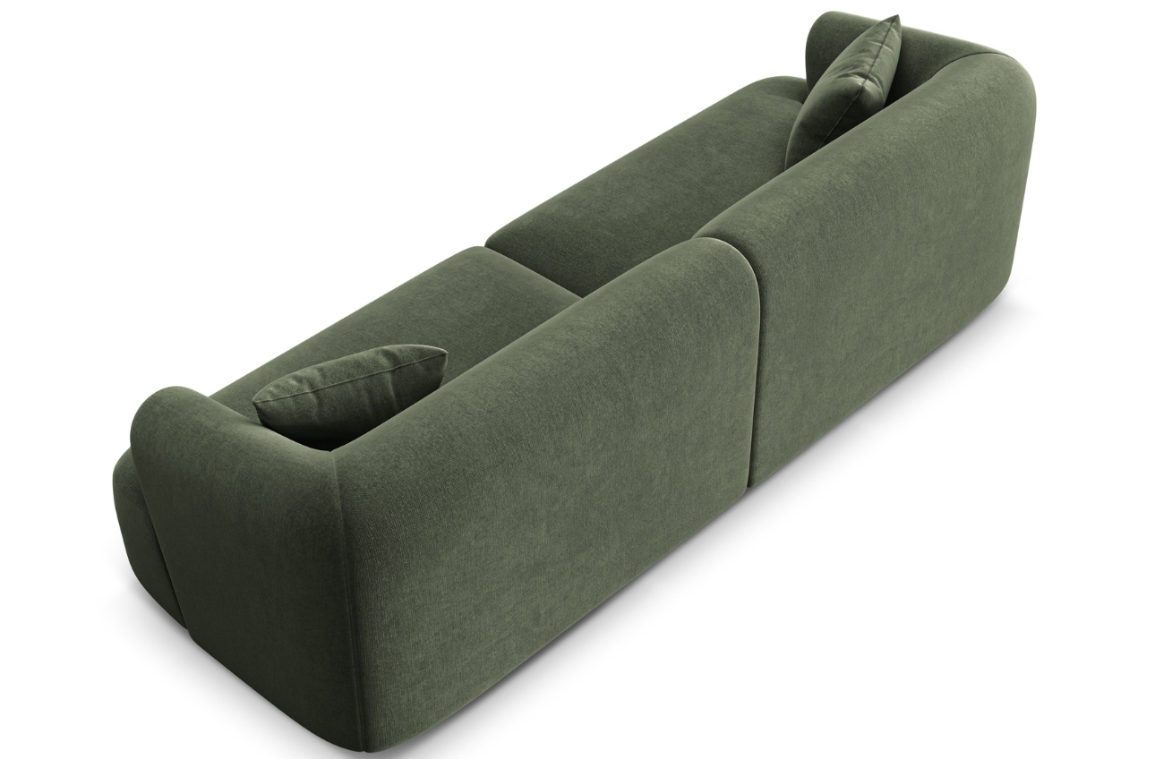 Cosmopolitan Design Zelená sametová čtyřmístná pohovka Campi 255 cm