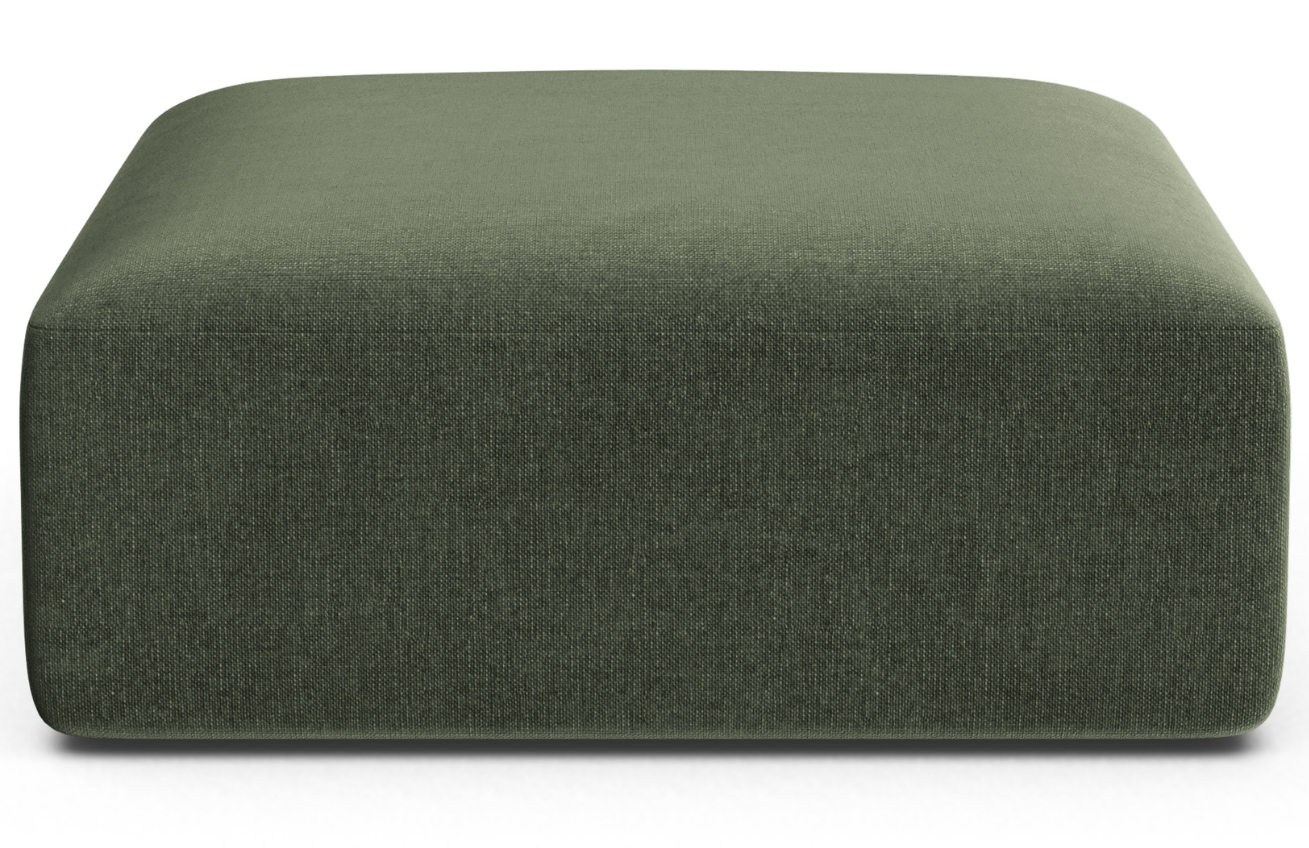 Cosmopolitan Design Zelená sametová podnožka Campi 90 x 90 cm