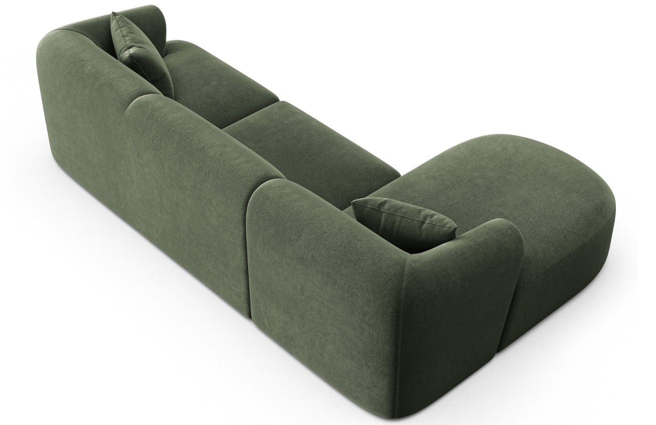 Cosmopolitan Design Zelená sametová rohová pohovka Campi 256 cm