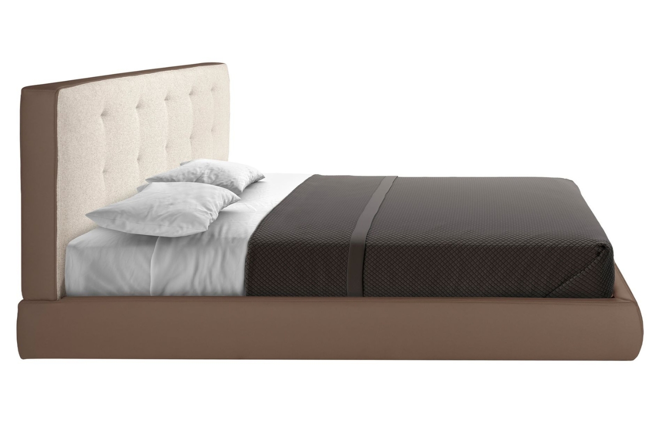 Hnědá koženková dvoulůžková postel Angel Cerdá No. 7174