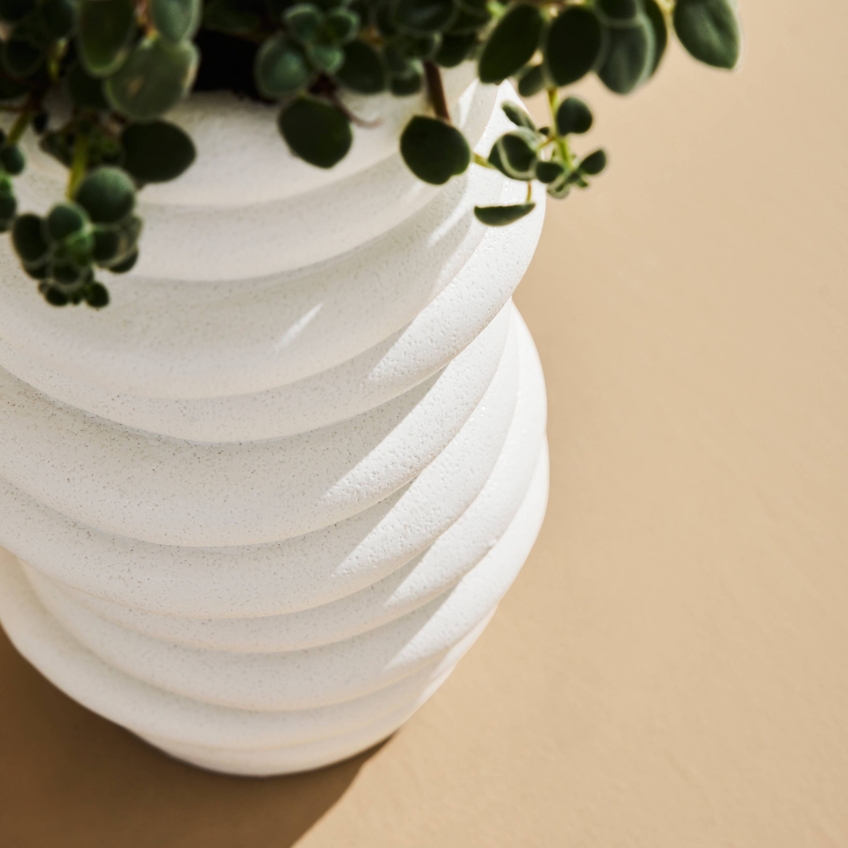 Jotex Bílá kameninová váza BETH