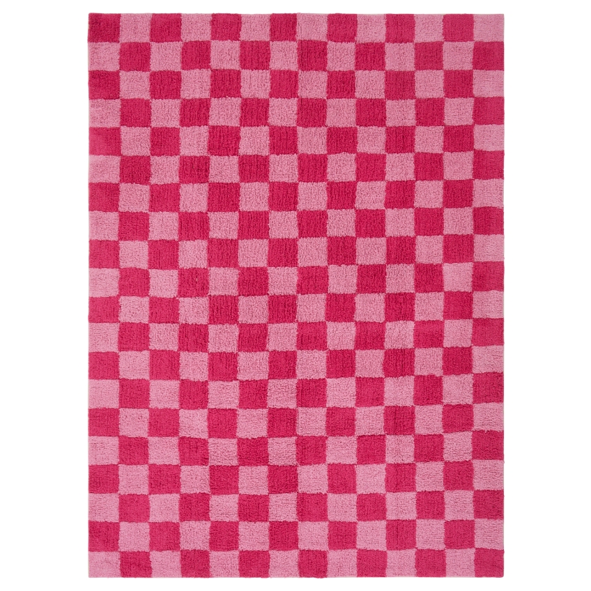 Jotex Růžový kostkovaný koberec MELA 170 x 240 cm