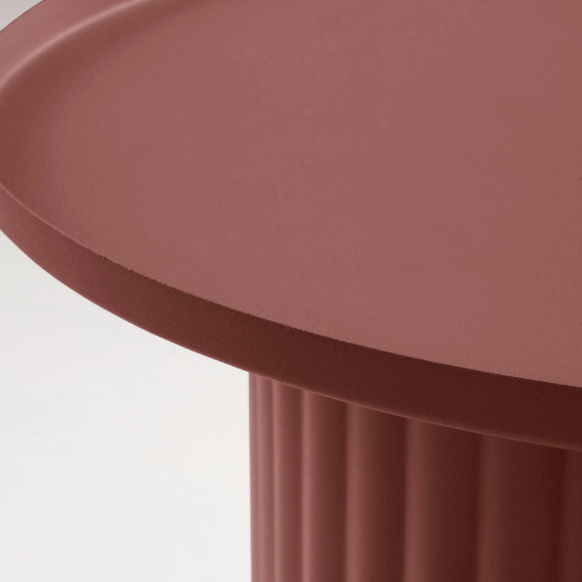 Jotex Terakotově červený kovový odkládací stolek MEDINA 45