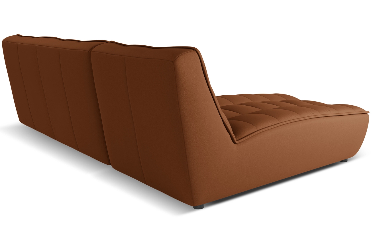 Maison Heritage Hnědá kožená rohová pohovka Moni 246 cm