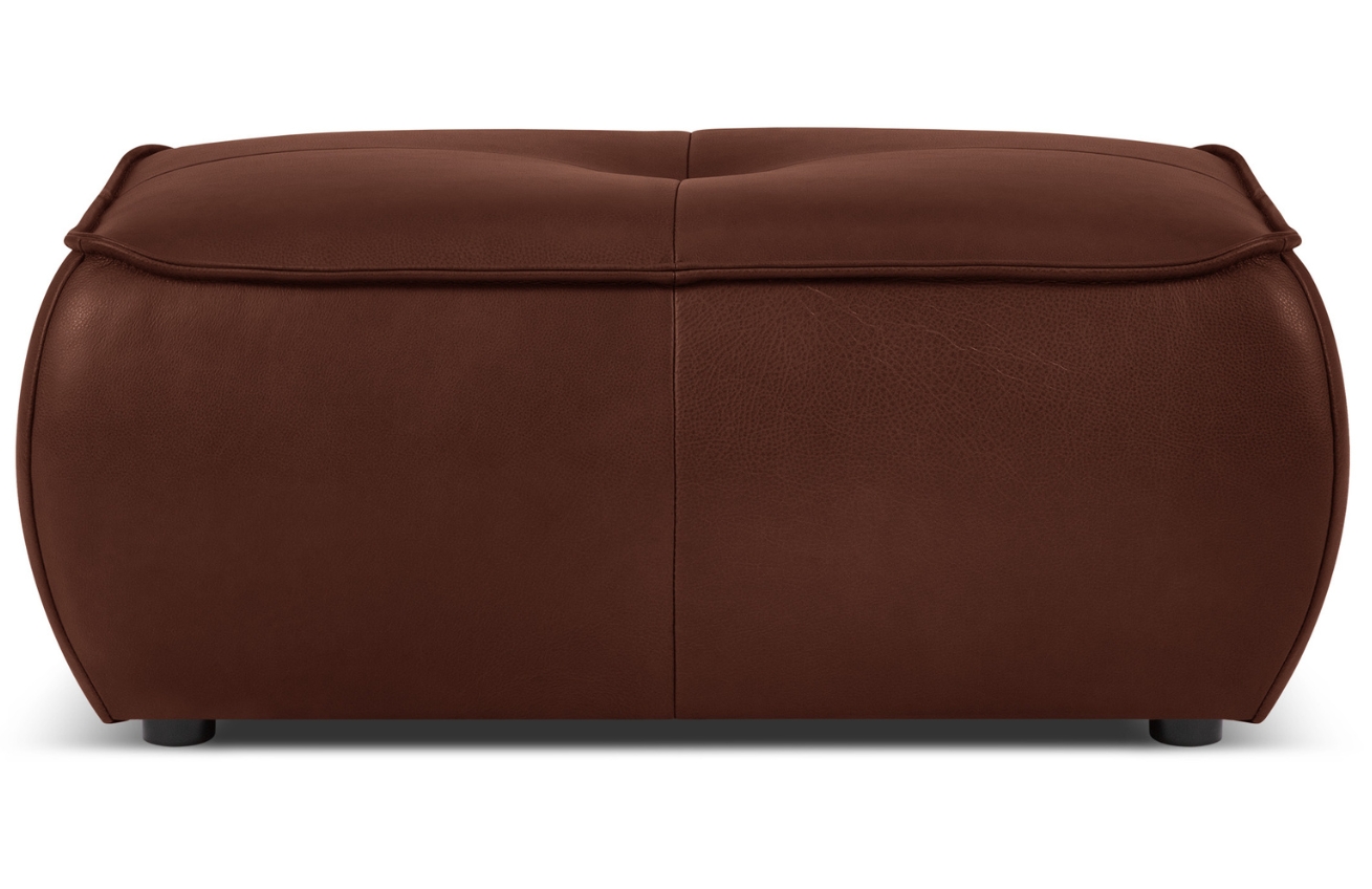 Maison Heritage Koňakově hnědá kožená podnožka Lily 89 x 65 cm