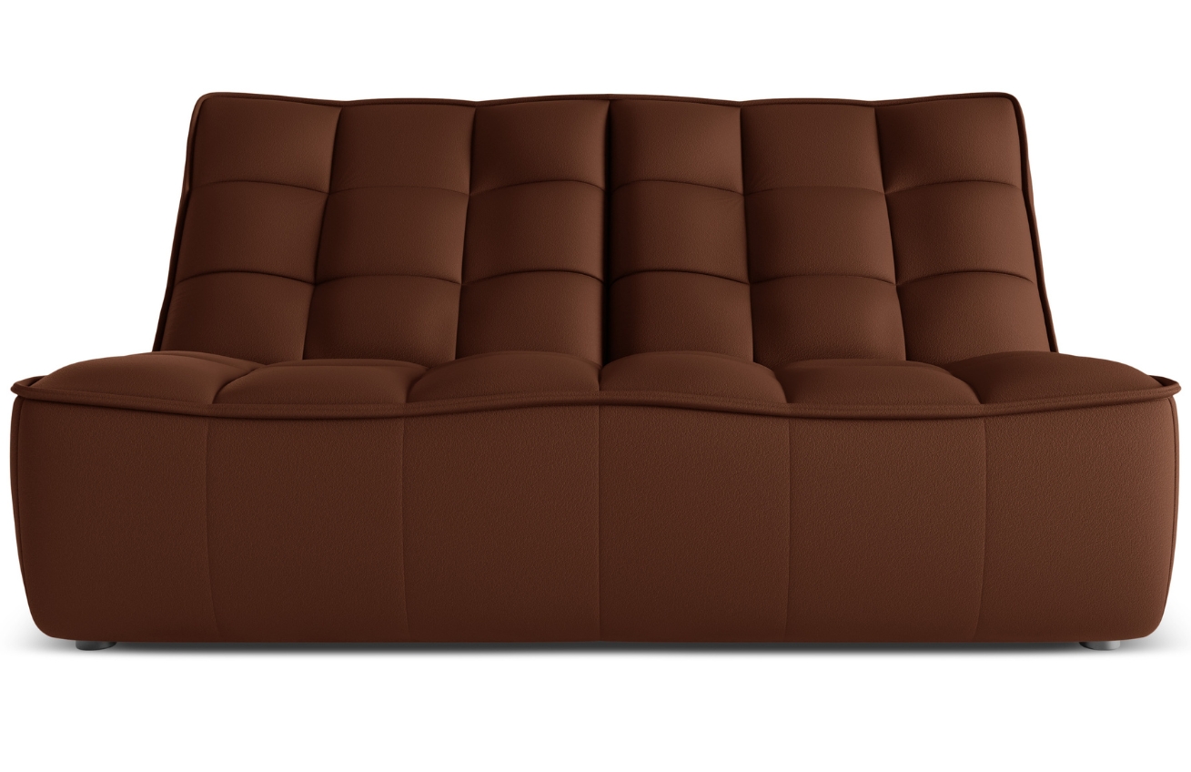 Maison Heritage Koňakově hnědá kožená pohovka Moni 163 cm