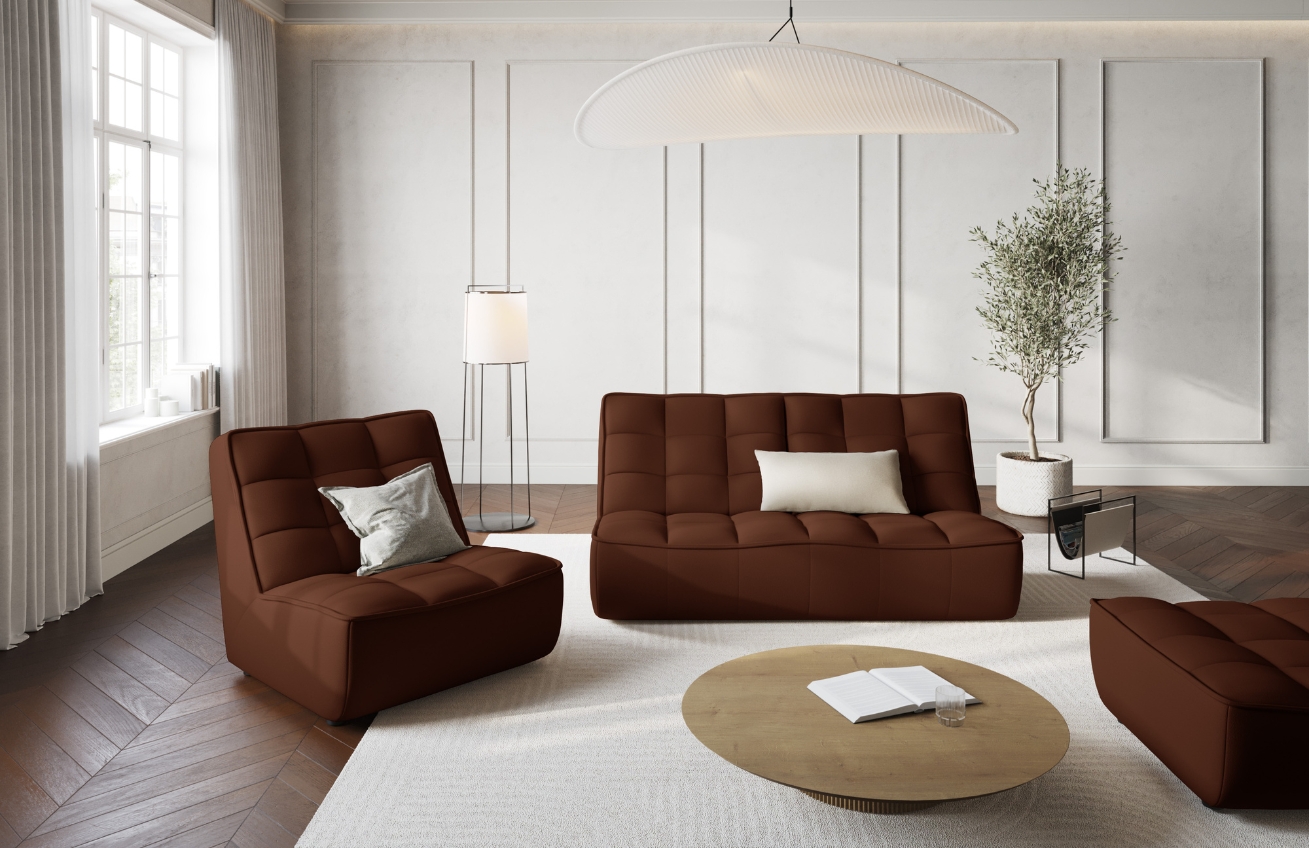 Maison Heritage Koňakově hnědé kožené křeslo Moni