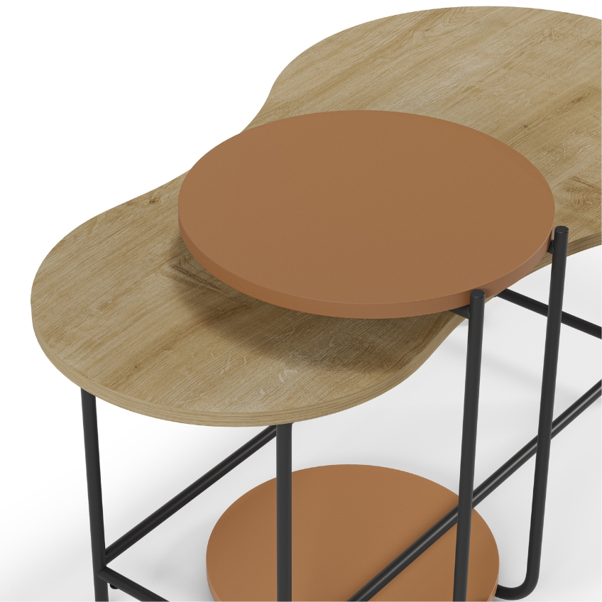 Marckeric Červený set dvou lakovaných konferenčních stolků Rosie 102x58 / 40 cm