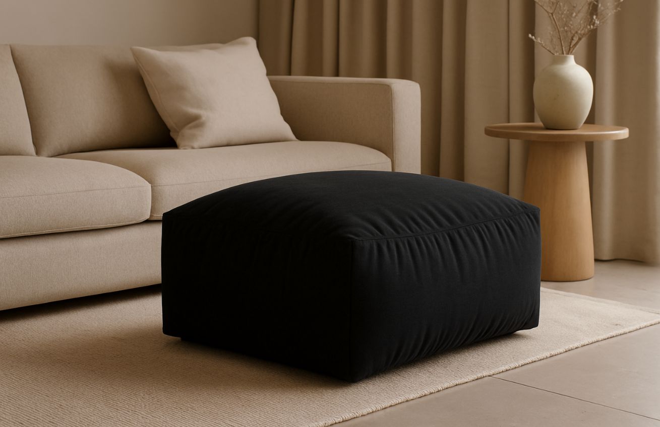 Micadoni Černá podnožka Martina 95 x 65 cm