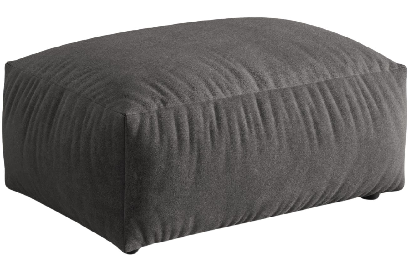 Micadoni Šedá sametová podnožka Martina 95 x 65 cm