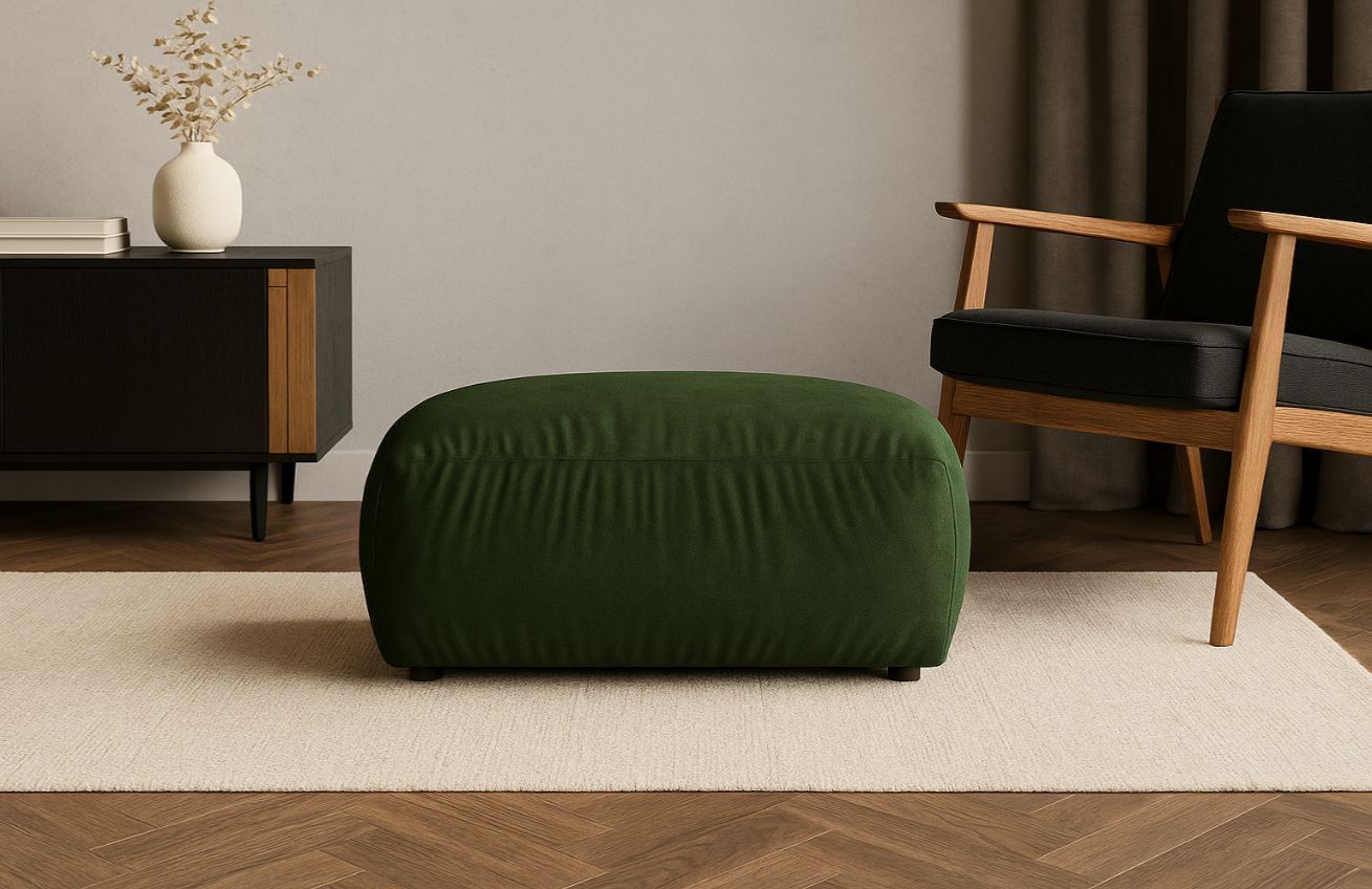 Micadoni Zelená sametová podnožka Martina 95 x 65 cm