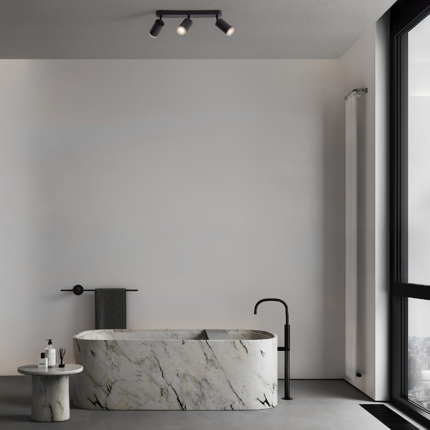 Nova Luce Černé kovové bodové světlo Mao 38 cm