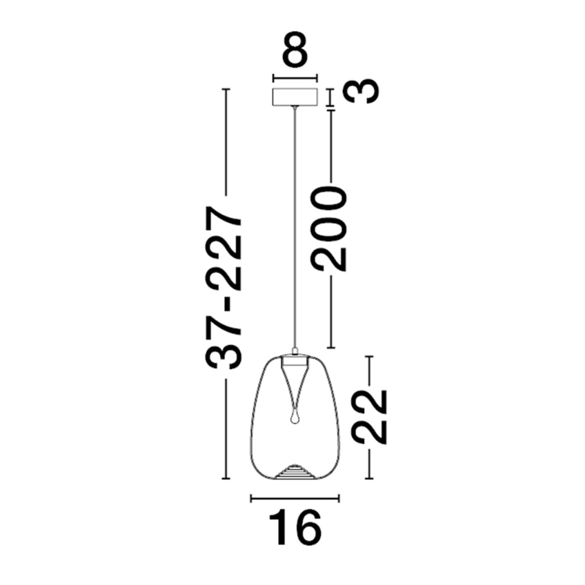 Nova Luce Jantarově hnědé skleněné závěsné světlo Oblo 16 cm