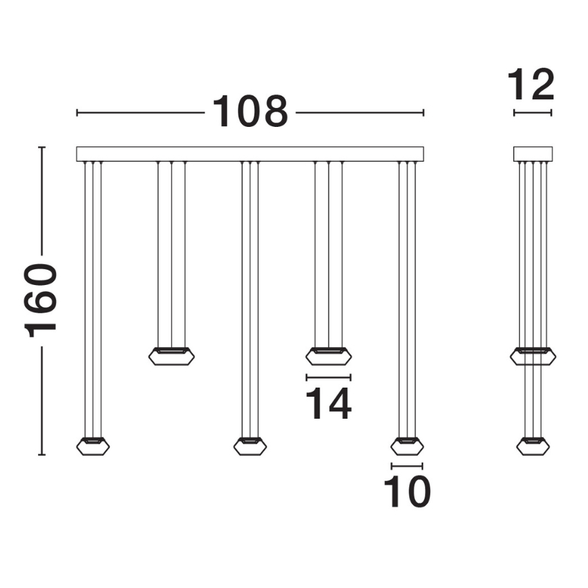 Nova Luce Kouřově šedé skleněné závěsné světlo Jailyn 108 cm