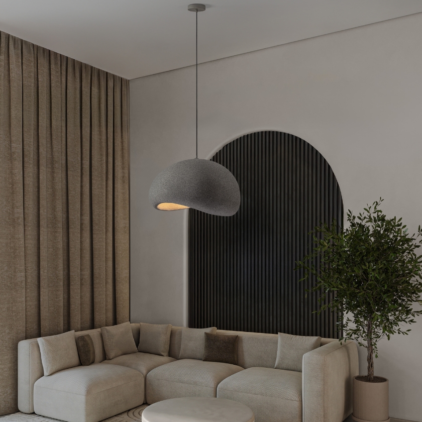 Nova Luce Šedé závěsné světlo Aere 48 x 60 cm