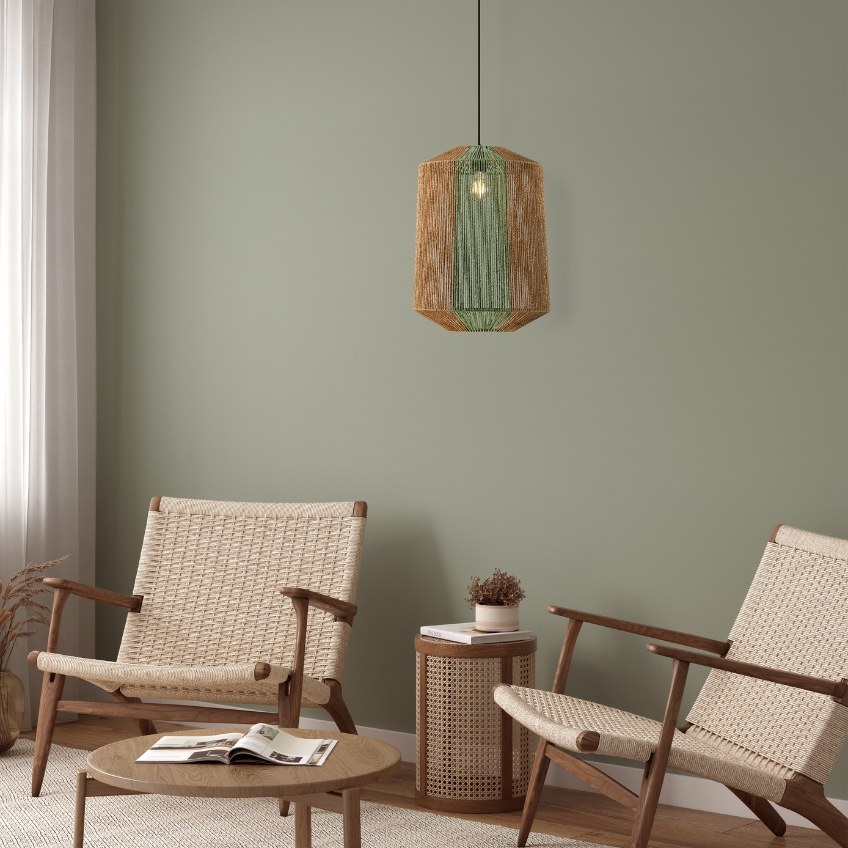 Nova Luce Zelené závěsné světlo Dena 38 cm