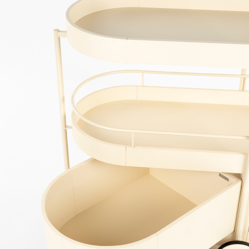 Zuiver Béžový kovový servírovací vozík Wim 85 x 53 cm