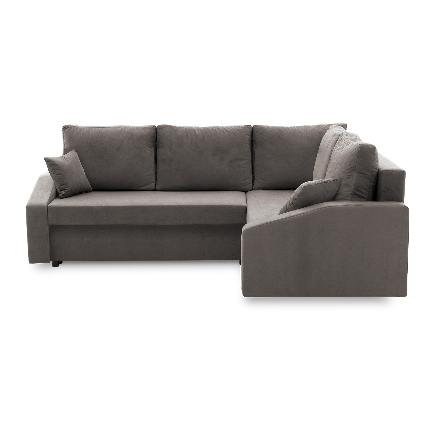 Rohová rozkládací sedací souprava GRANDE PLUS - mikro Pravá Šedá