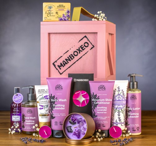 Bedna s luxusní kosmetikou – levandule