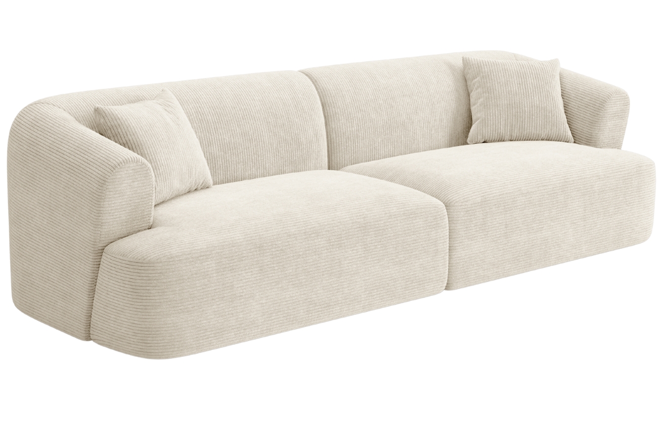 Cosmopolitan Design Krémově bílá manšestrová čtyřmístná pohovka Campi 255 cm