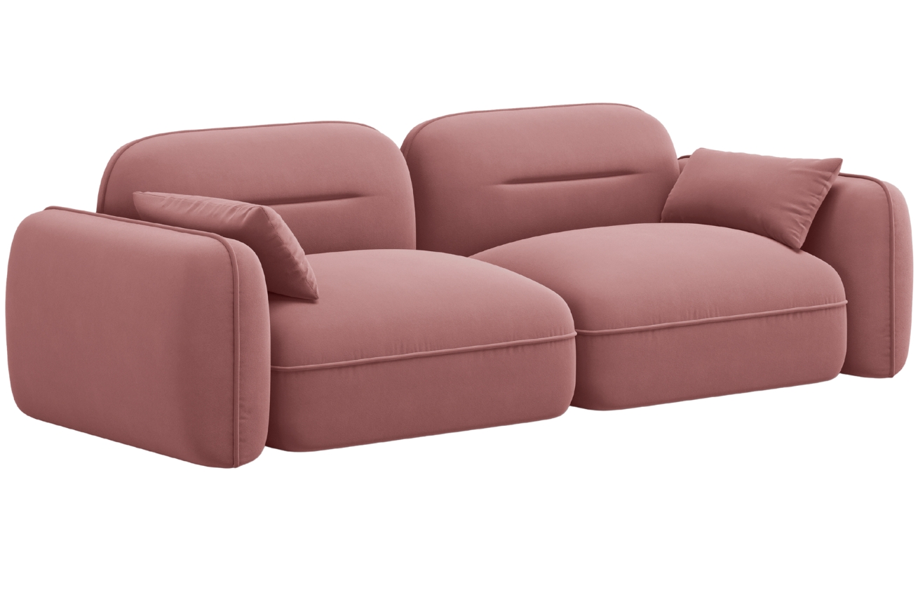 Cosmopolitan Design Růžová sametová trojmístná pohovka Sydney 230 cm