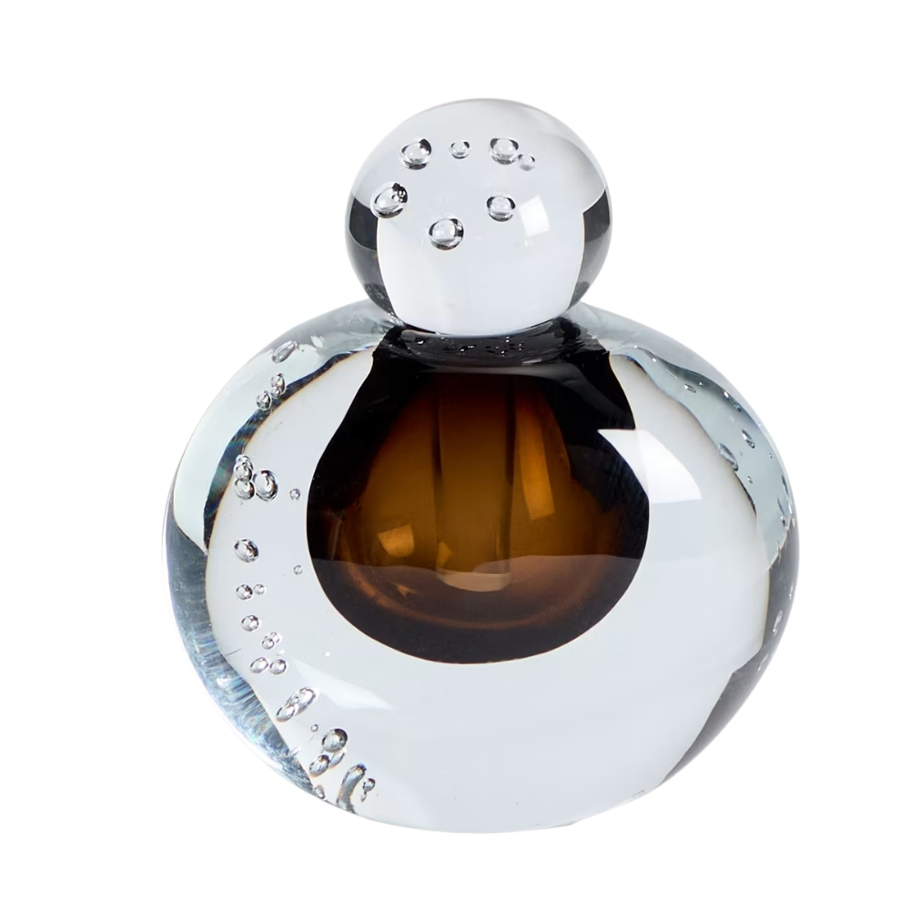 Kave Home Hnědá skleněná váza Lunivo 13 cm