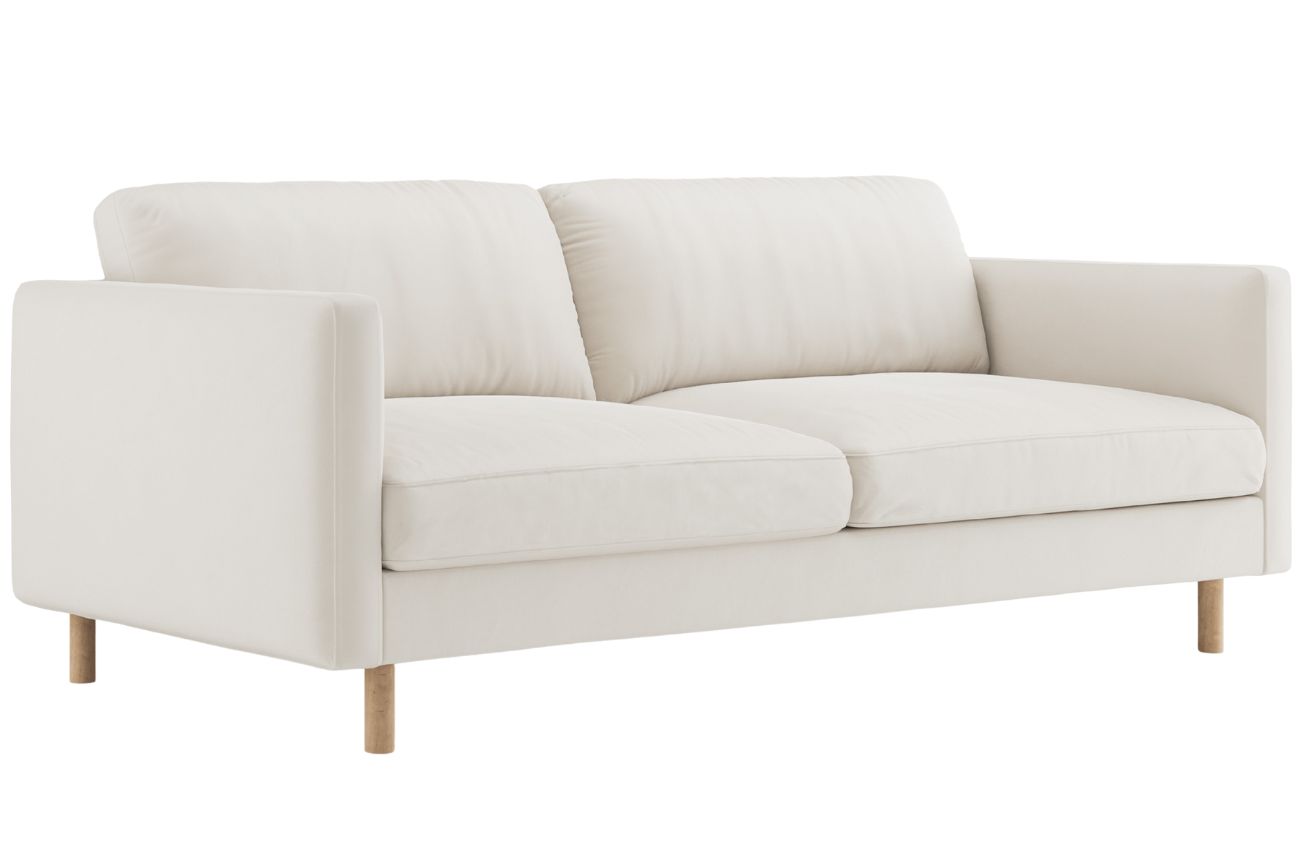 Micadoni Bílá sametová trojmístná pohovka Eden 173 cm