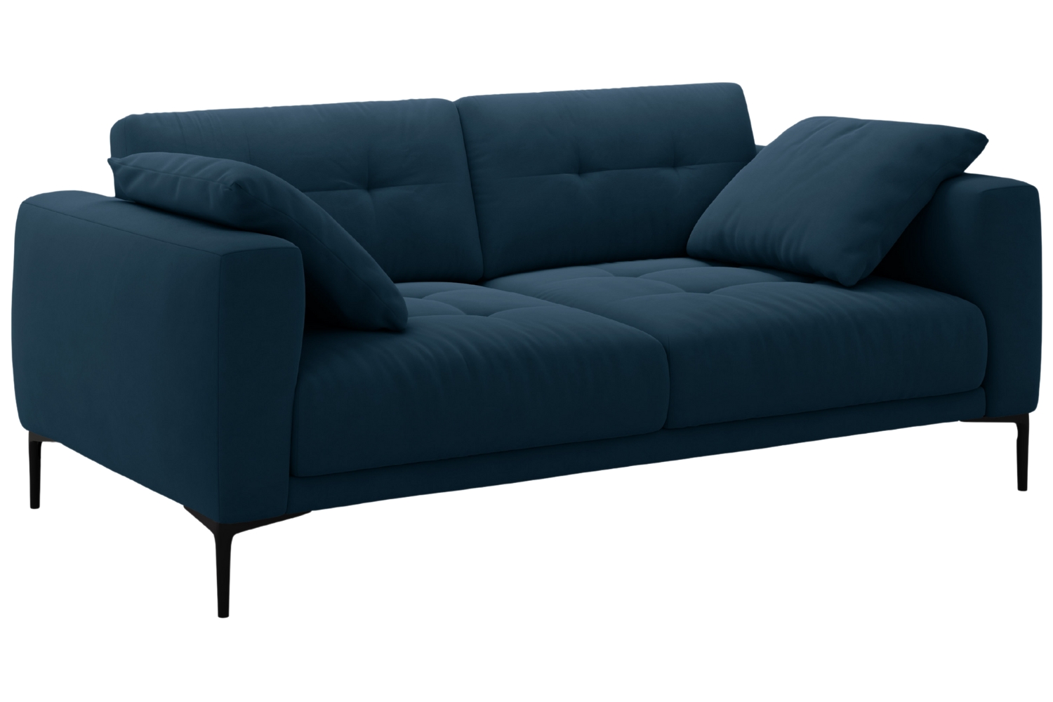 Micadoni Královsky modrá sametová trojmístná pohovka Bemy 200 cm