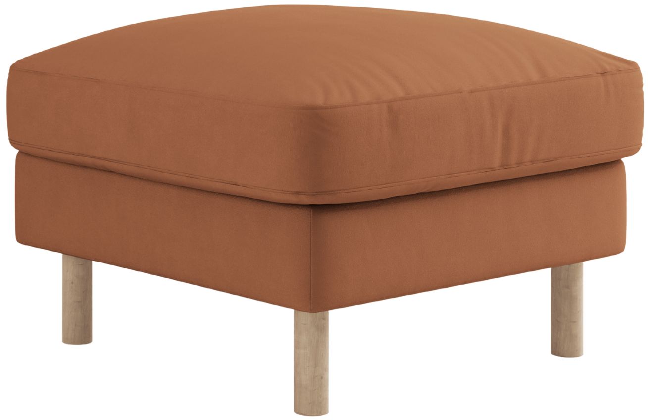 Micadoni Oranžová sametová podnožka Eden 64 x 64 cm