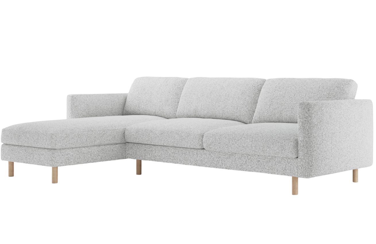 Micadoni Šedá rohová pohovka Eden 286 cm