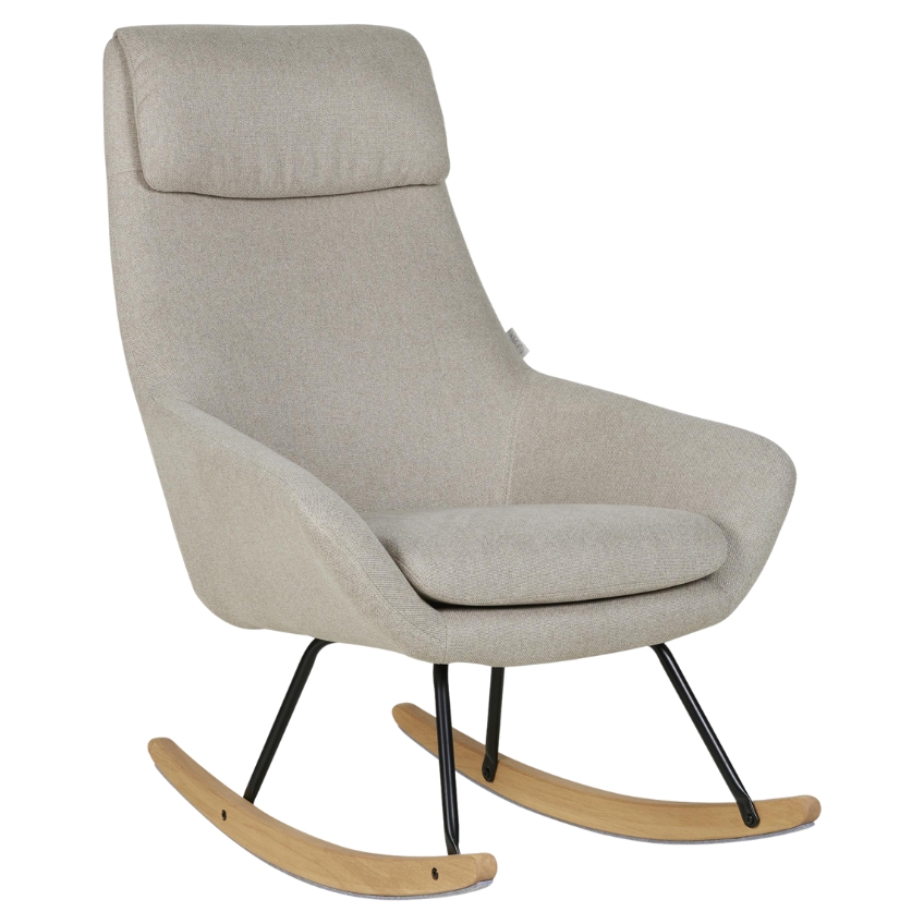 Světle hnědé čalouněné houpací křeslo Quax Nordic